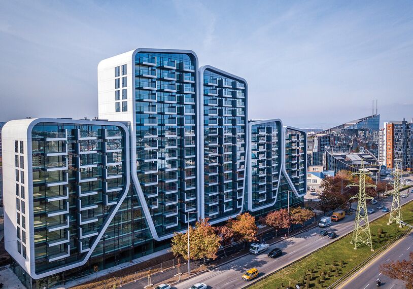 ConceptWall 50 Murs rideaux et ConceptSystem 77 Fenêtres - Complexe immobilier A3 Advanced Architecture Apartments situé à Sofia, Bulgarije