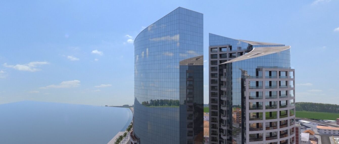 CW 65-EF Façades, CW 50-SC Façades and CS 68 Hidden Vent Windows - Office building Torres Kianda located in Luanda, Angola