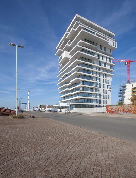 ConceptSystem 77 Fenêtres et ConceptWall 50 Murs rideaux - Complexe immobilier Baelskaai 12 (Oosteroever) situé à Oostende, Belgique