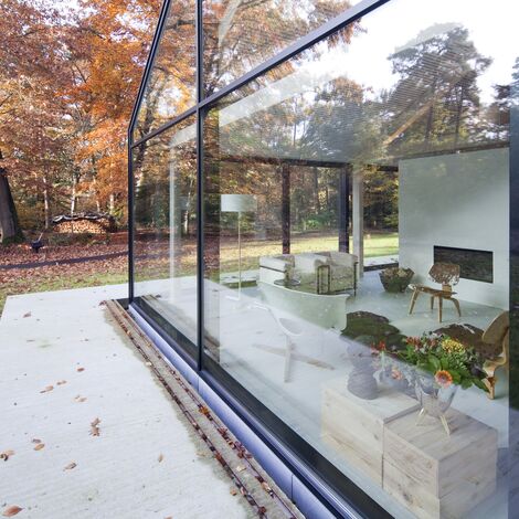 ConceptPatio 130 Coulissants, ConceptSystem 77 Fenêtres et ConceptWall 50 Murs rideaux - House The Brouwhuis situé à Oisterwijk, les Pays-Bas